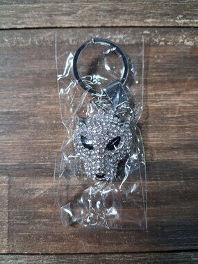Effy Pavé Panther Bag Tag Charm Rhinestone Crystal Encrusted Silver Tone Cat